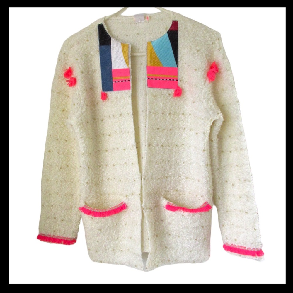 Billie-blush Acrylic And Wool Blend Cardigan Jacket
